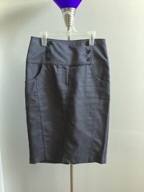 Gunmetal high waisted pencil skirt